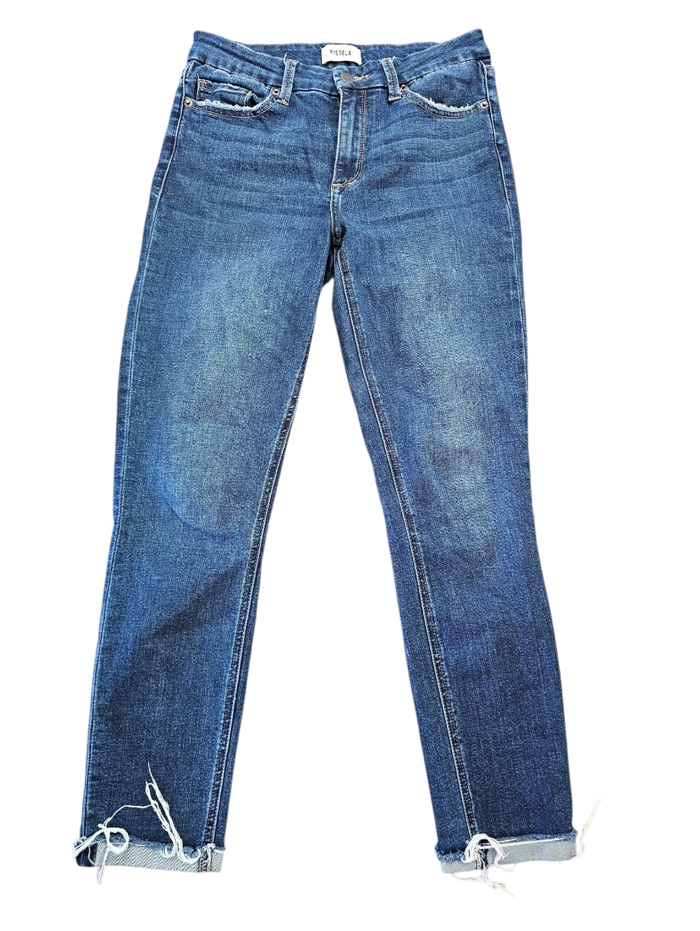 Pistola Mid-Rise Cuffed Raw Hem Ankle Jeans Size 27